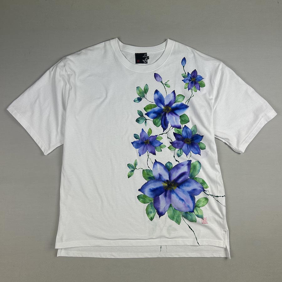 鉄線　ゆったりTシャツ　白