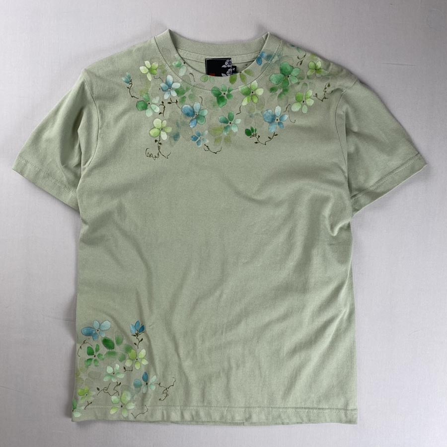 にじみの小花　セージグリーン